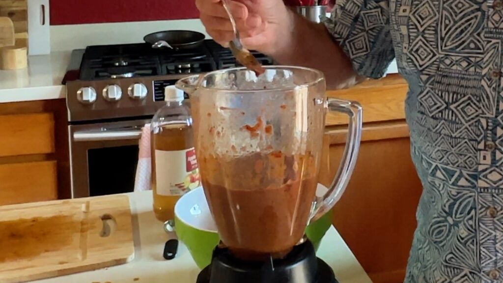 Photo shows the sauce all blended