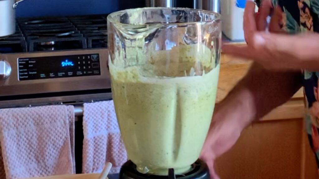 Photo shows very smooth sauce in the blender.