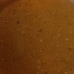 Photo shows a large bowl of turkey broth