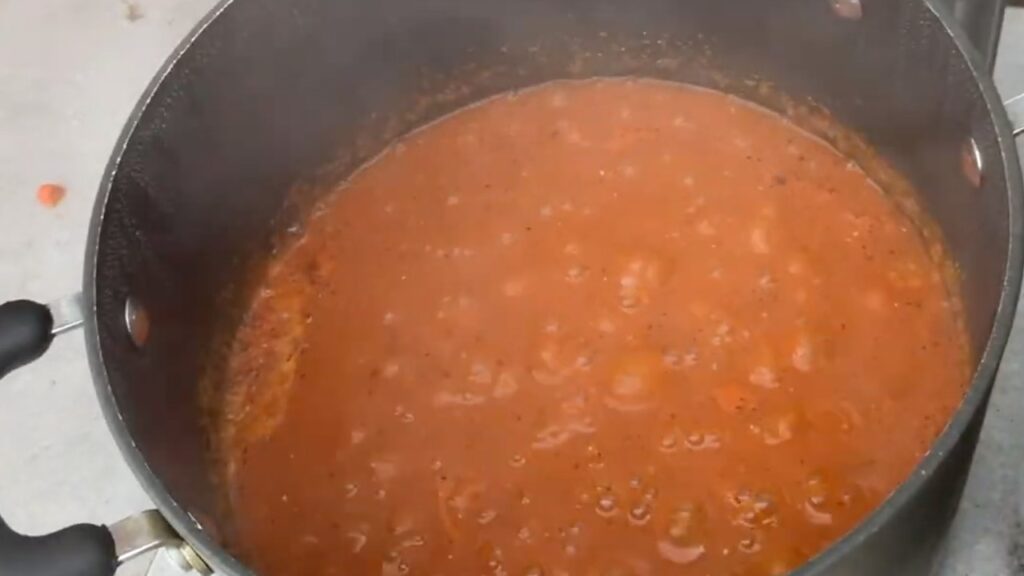 Photo shows the hot sauce boiling