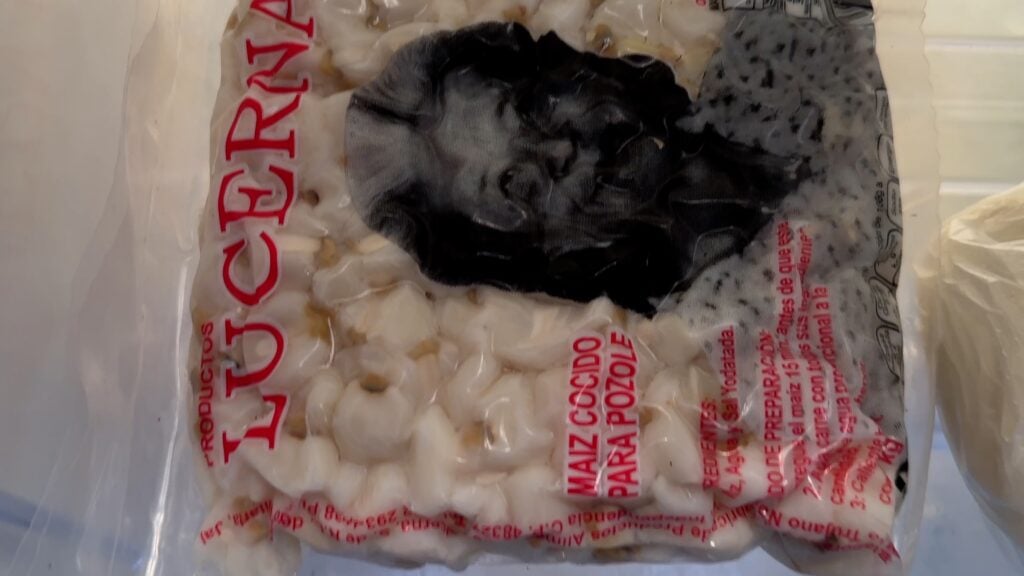 Photo shows the package of fresh hominy