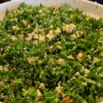 Photo shows finished Kale and Quinoa Salad