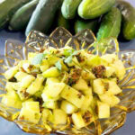 Photo shows the finished Indian Cucumber Salad