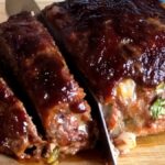 Photo shows the meatloaf being cut