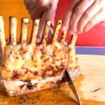 Photo shows the ribs being cut off the rack