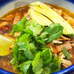 Photo shows the finished Sopa De Lima
